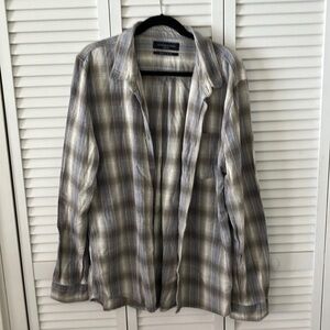 Cotton On Garden Men's Plaid Shirt Flannel in Gray and Cream‎ size XXL